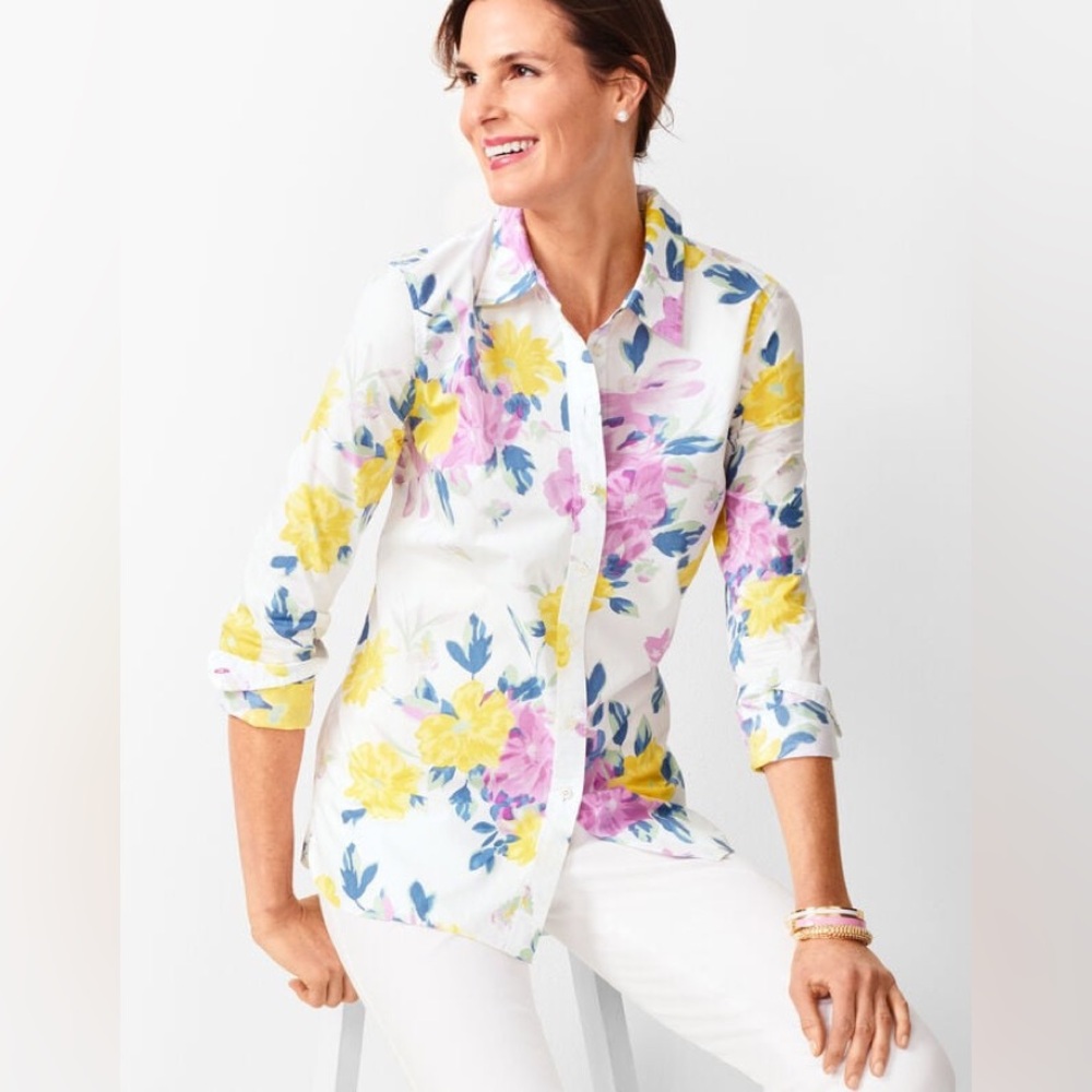 TALBOT’S CLASSIC COTTON SHIRT - FLORAL BOUQUET